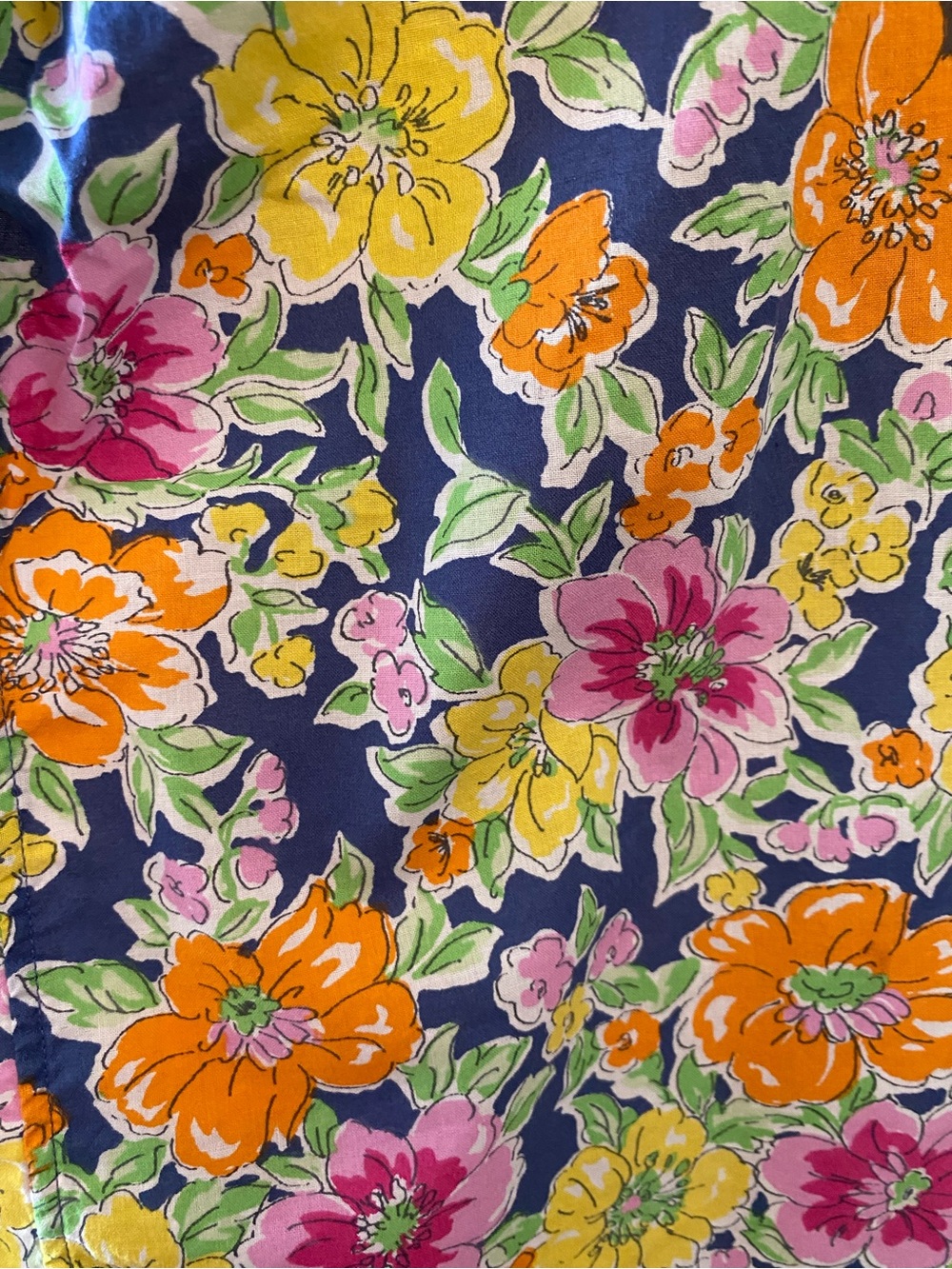 Ralph Lauren PREPPY Floral Short-Sleeve Button-Down Shirt Navy Yellow - Picture 8 of 11